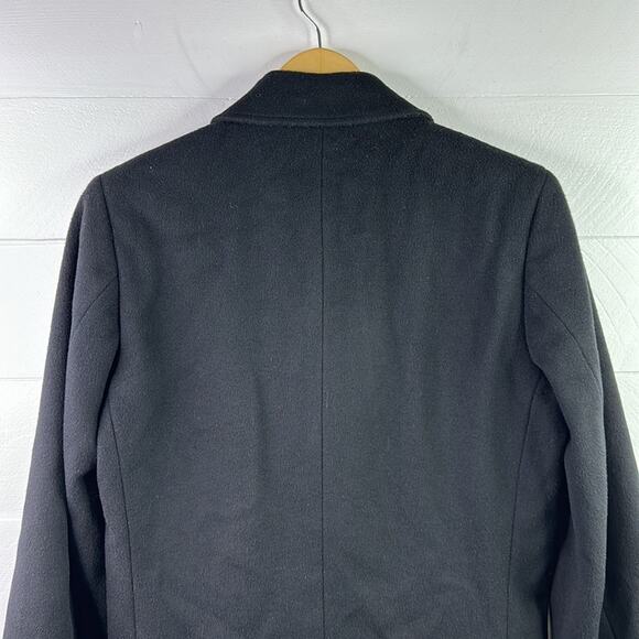 MICHAEL KORS Black Nylon Wool Overcoat Long Sleeve Button Up Jacket Size‎ 14R - Picture 3 of 11